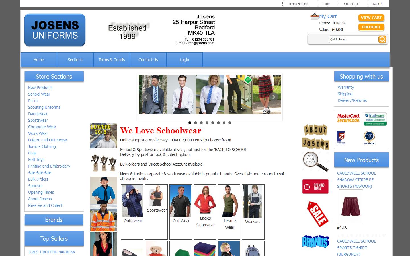 Josens Uniforms Website