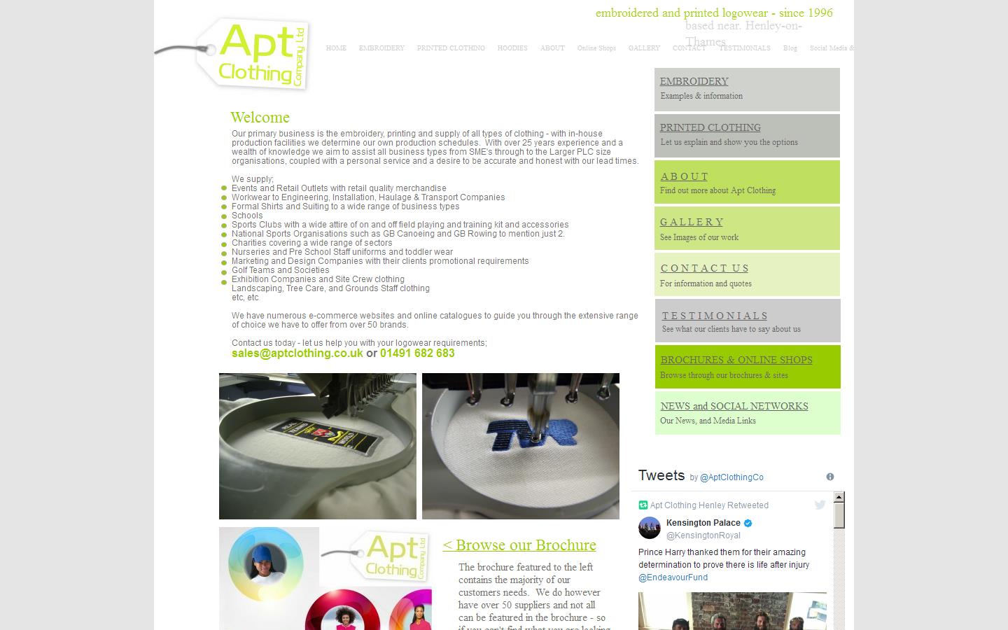 Apt Clothing Company Ltd Website