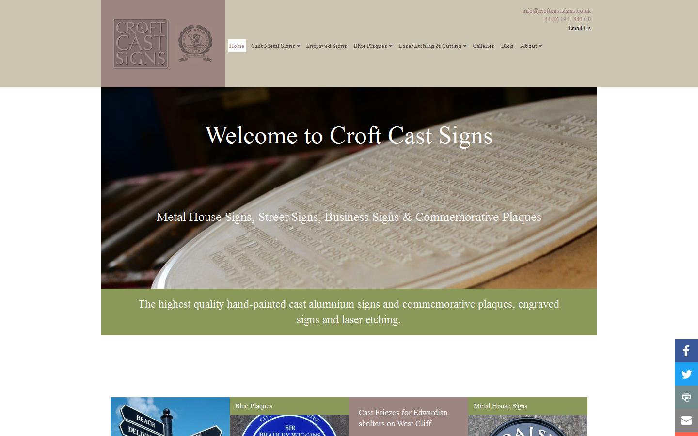Croft Cast Signs Website