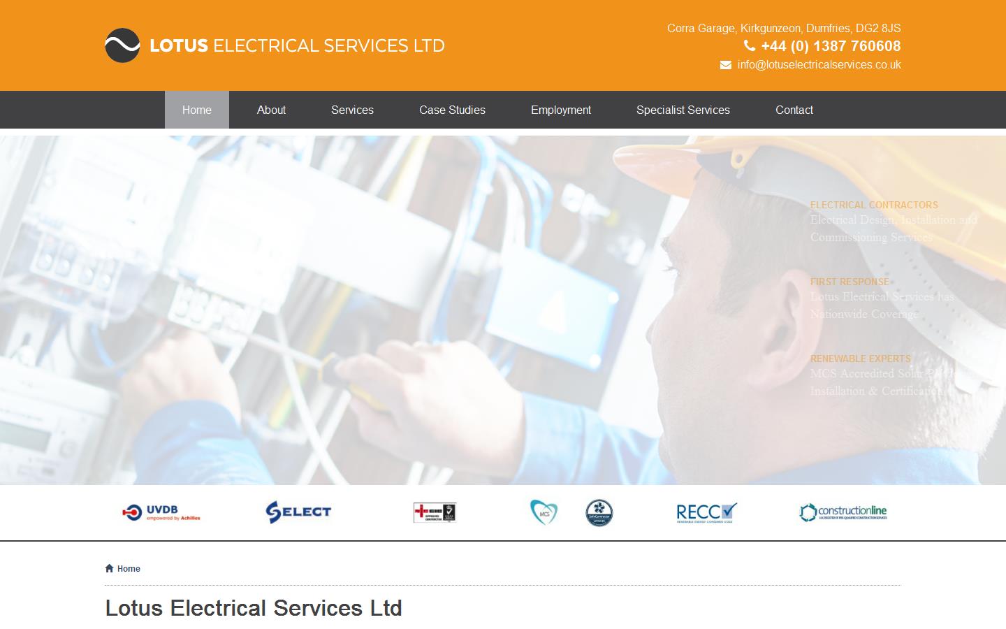 Lotus Electrical Services Website
