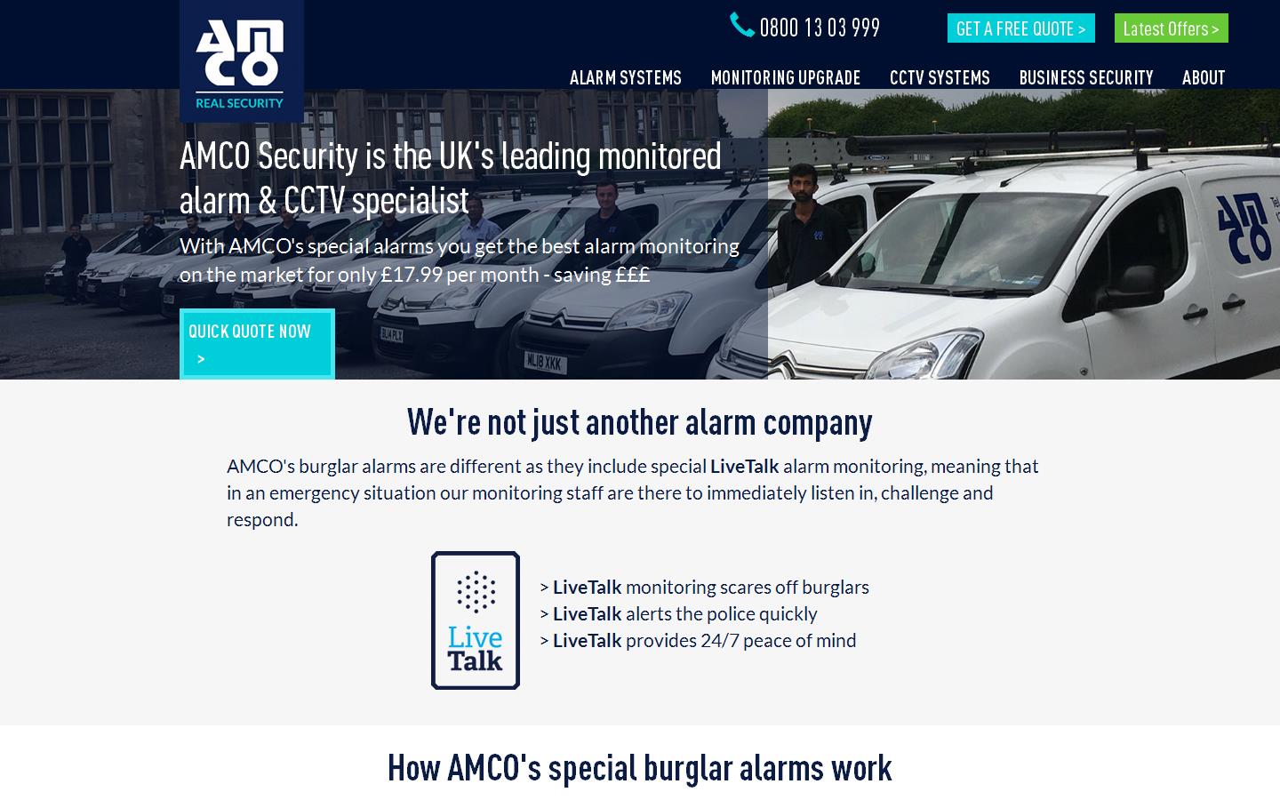 Amco Security & the Alarm Monitoring Co. Ltd Website