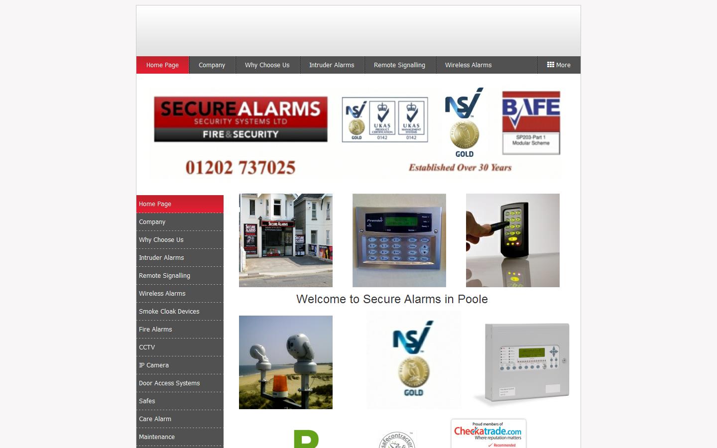 Secure Alarms Security Systems Ltd Website