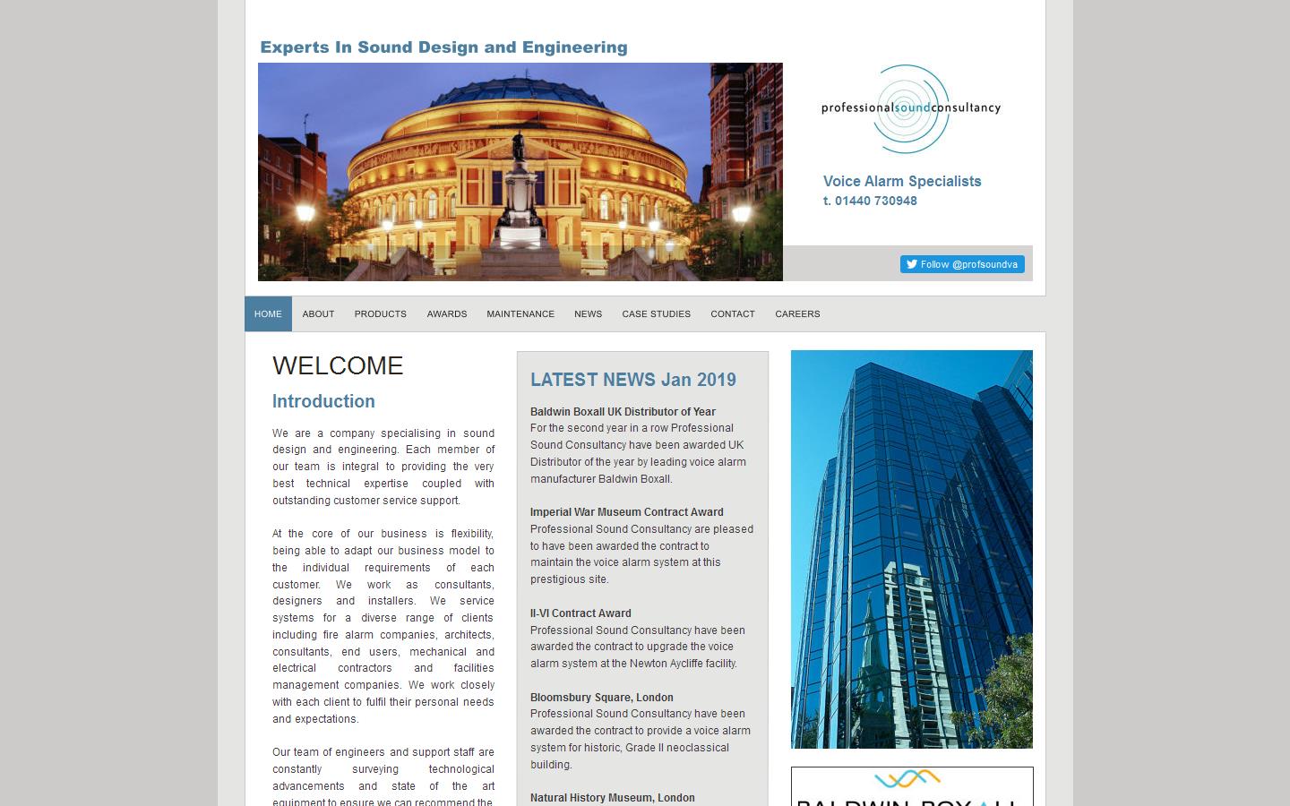 Professional Sound Consultancy Website