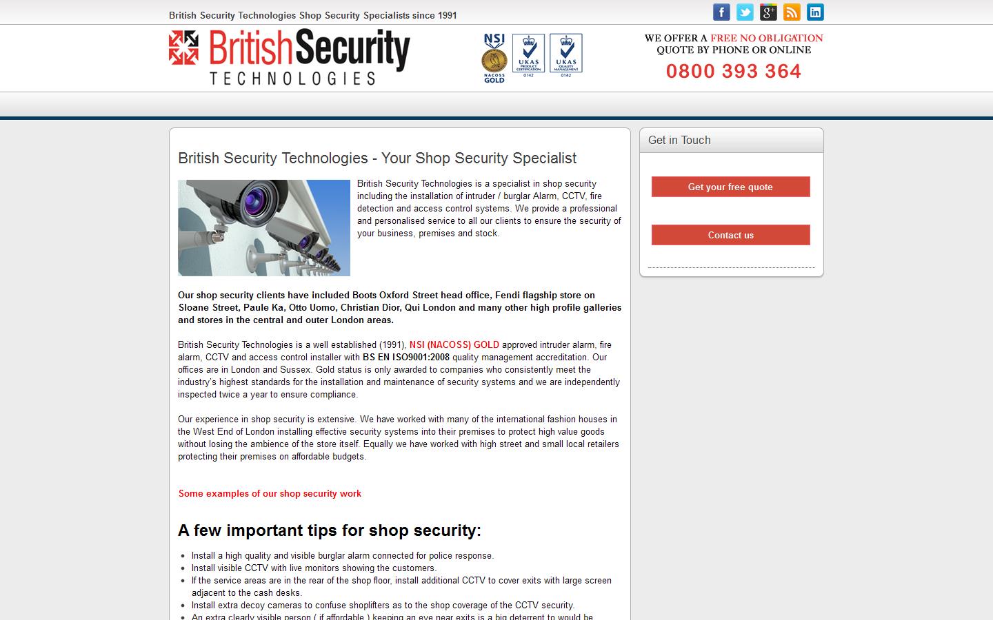 Safe N Sound Security Systems Ltd Website
