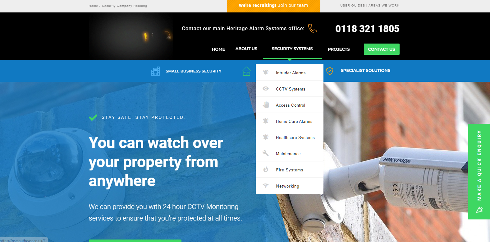 Heritage Alarms Website