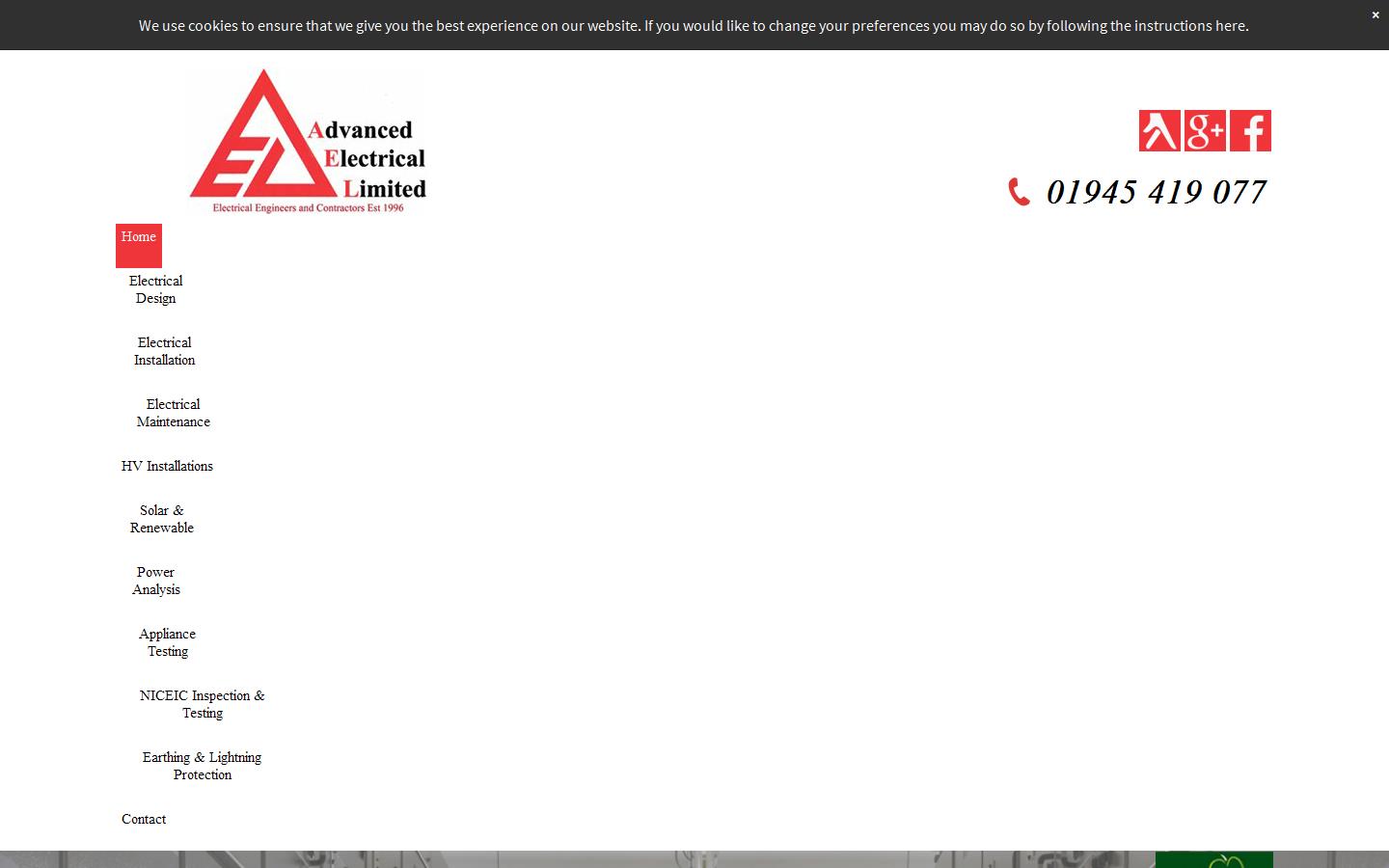 Advanced Electrical Ltd Website