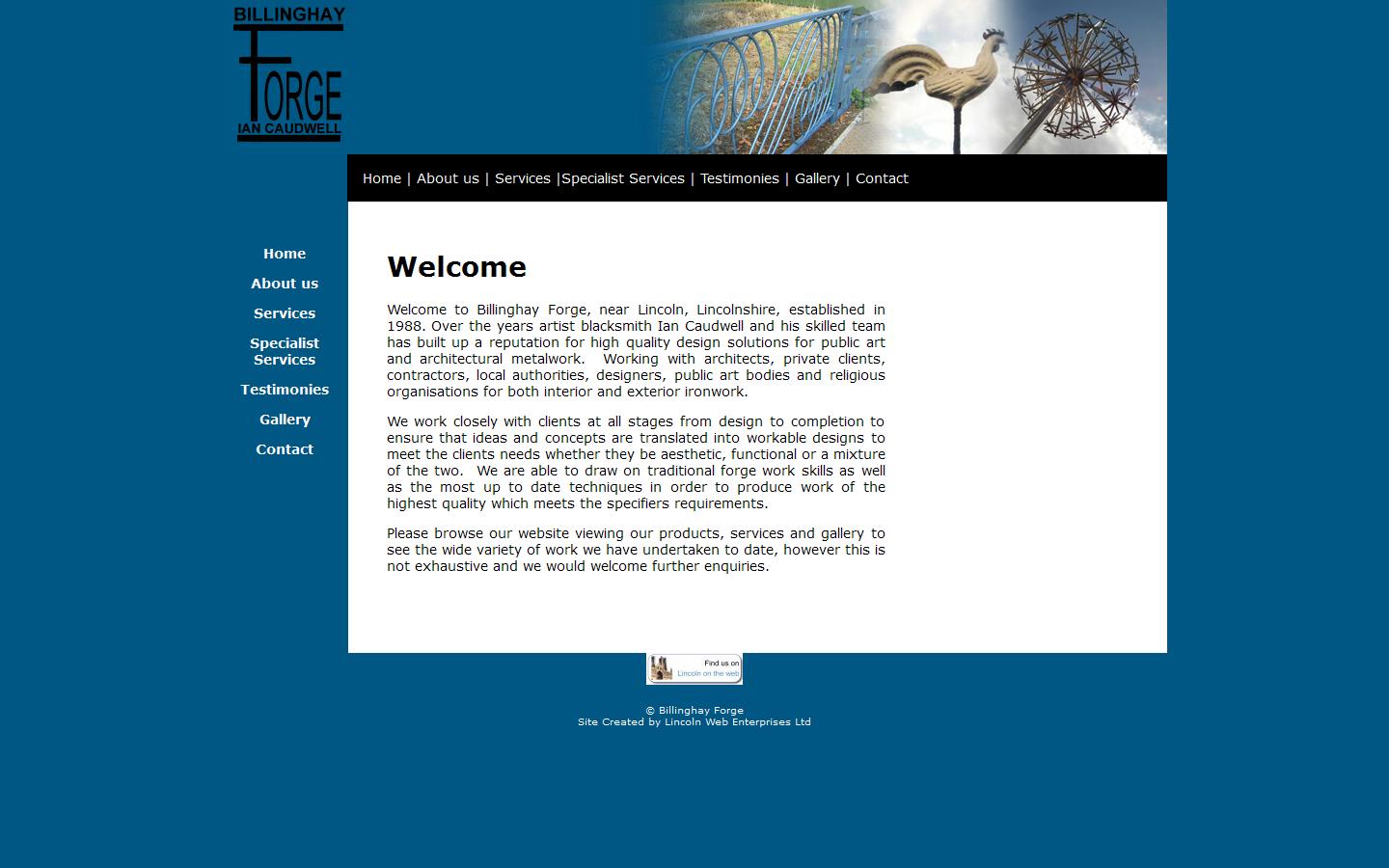 Billinghay Forge Ltd Website