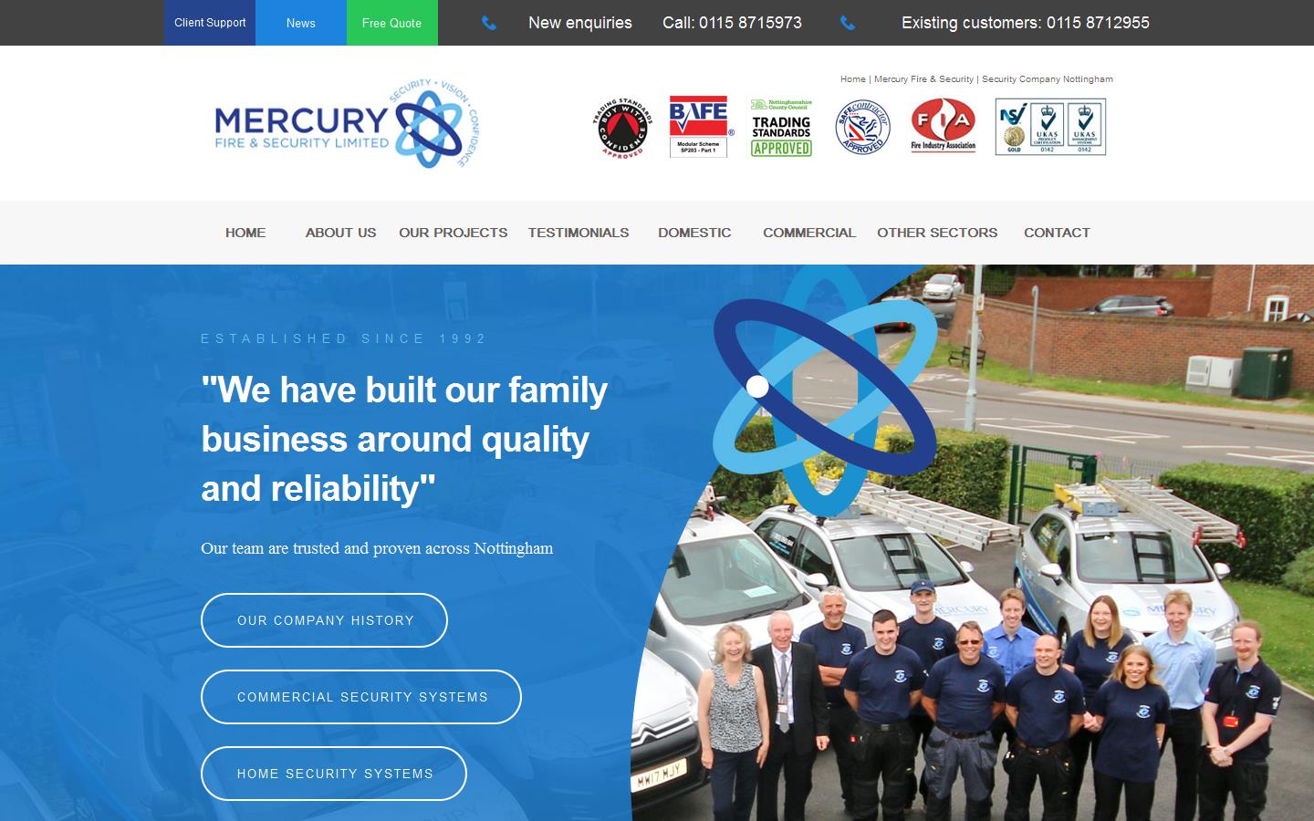 Mercury Fire & Security Website