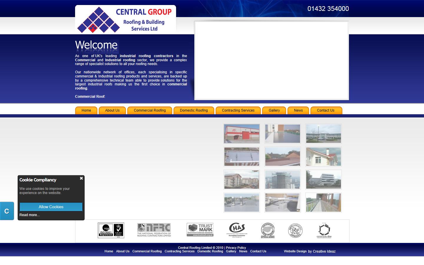 Central Roofing & Building Services Website