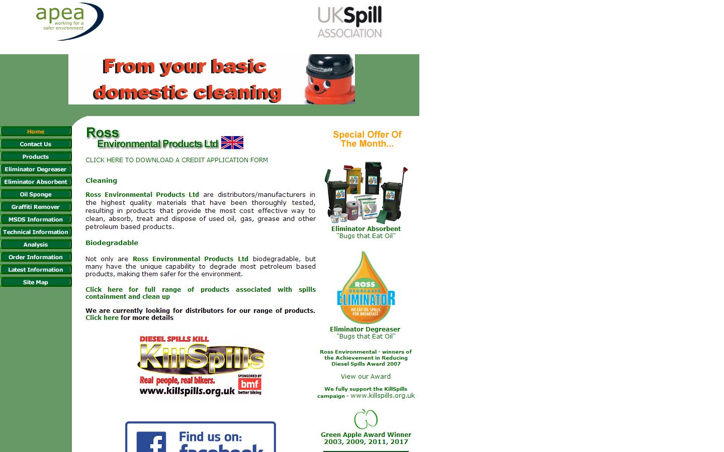 Ross Environmental Products Ltd Website