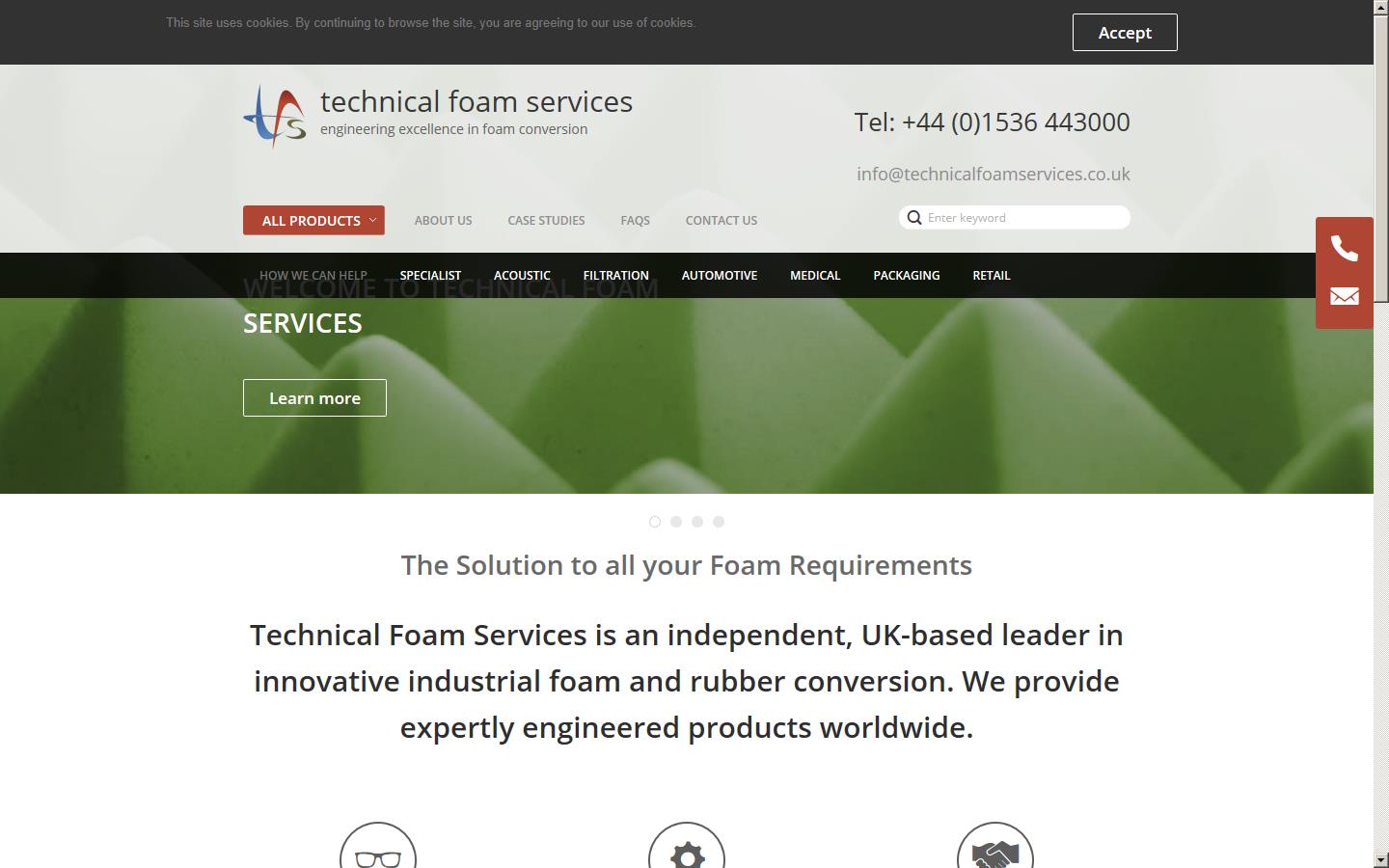 Technical Foam Services Ltd Website