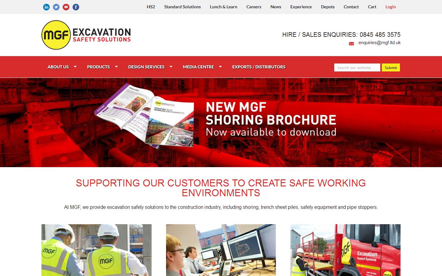 M G F Trench Construction Systems Ltd Website