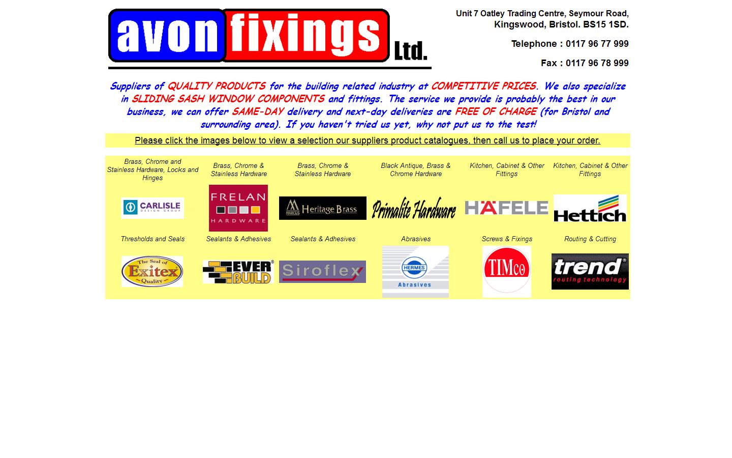 Avon Fixings Ltd Website
