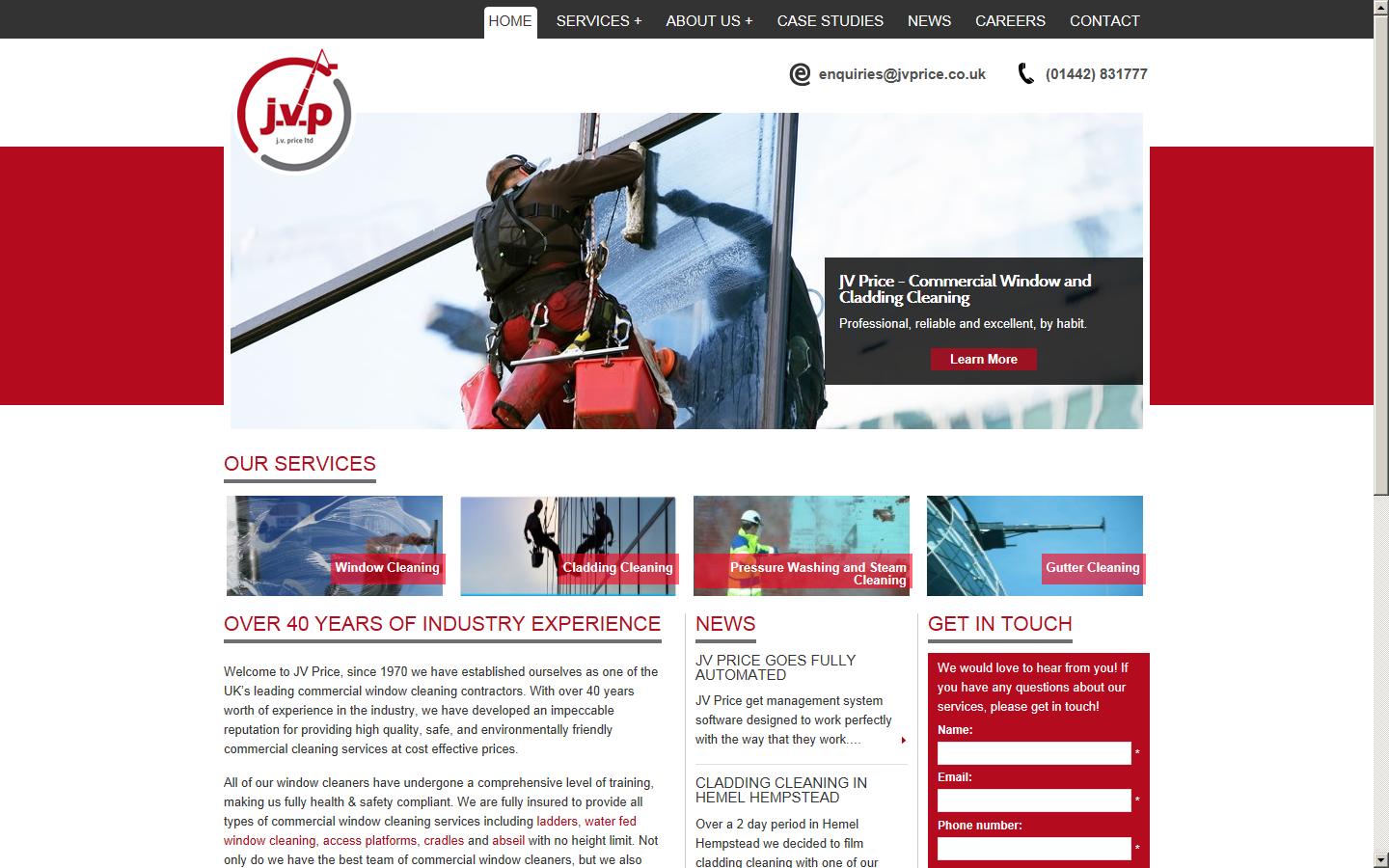 J.V.Price Ltd Cladding Cleaning Website
