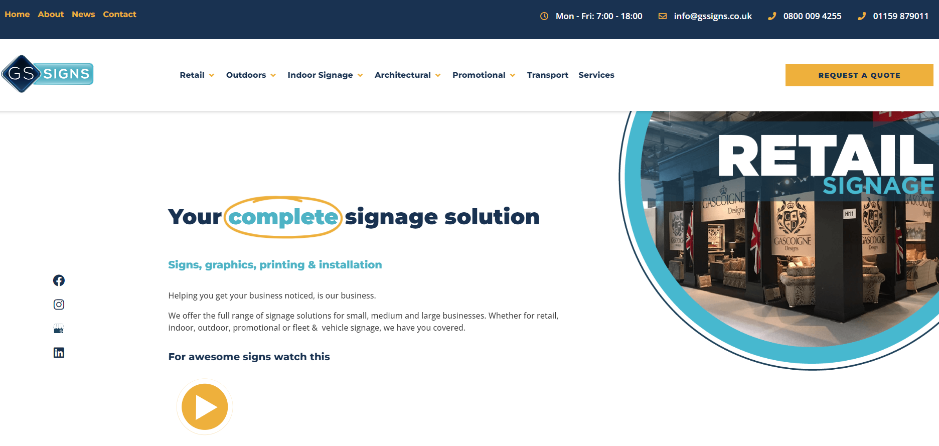 G & S Sign Services Ltd Website