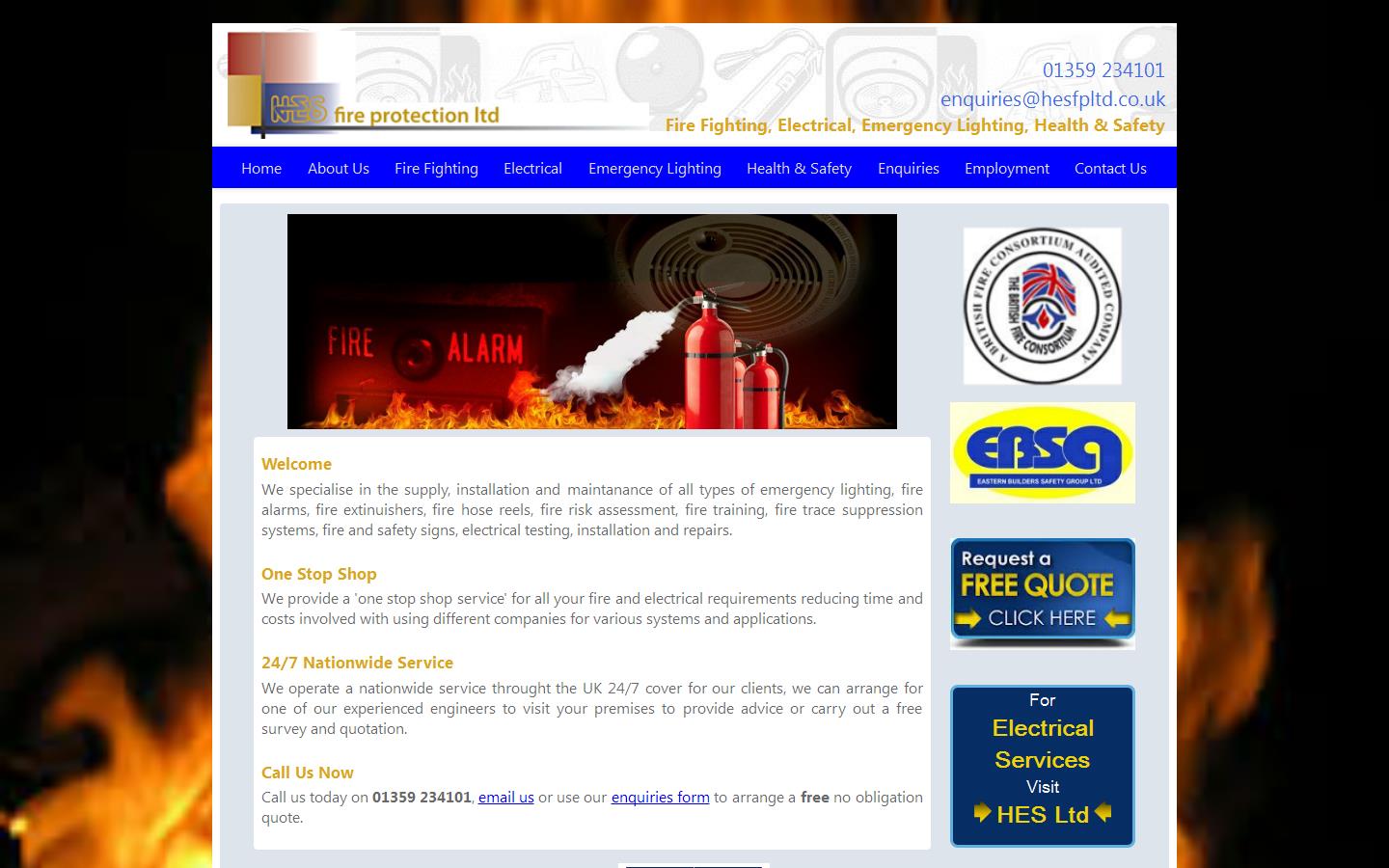 HES Fire Protection Ltd Website