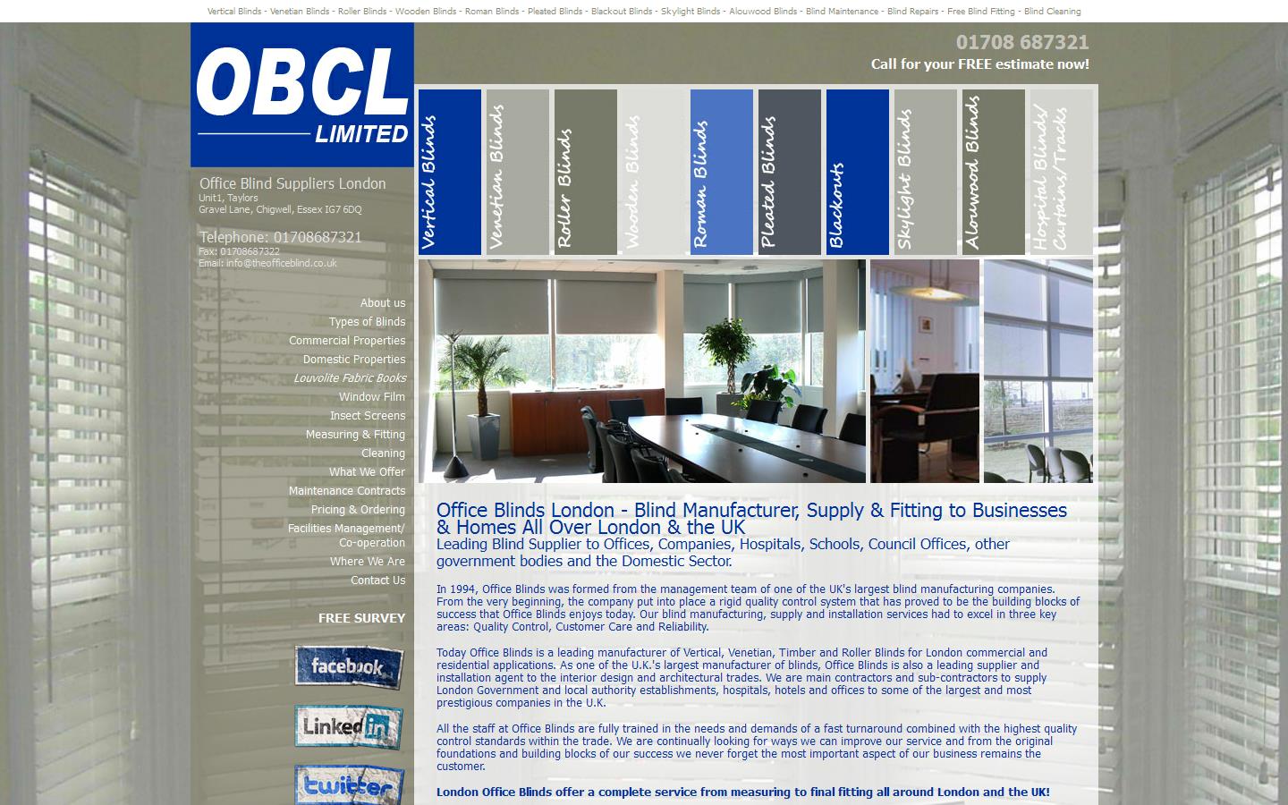 Office Blinds Ltd Website