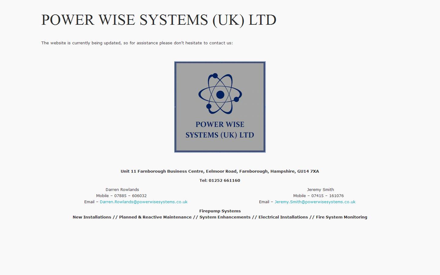 Power Wise Systems UK Ltd Website