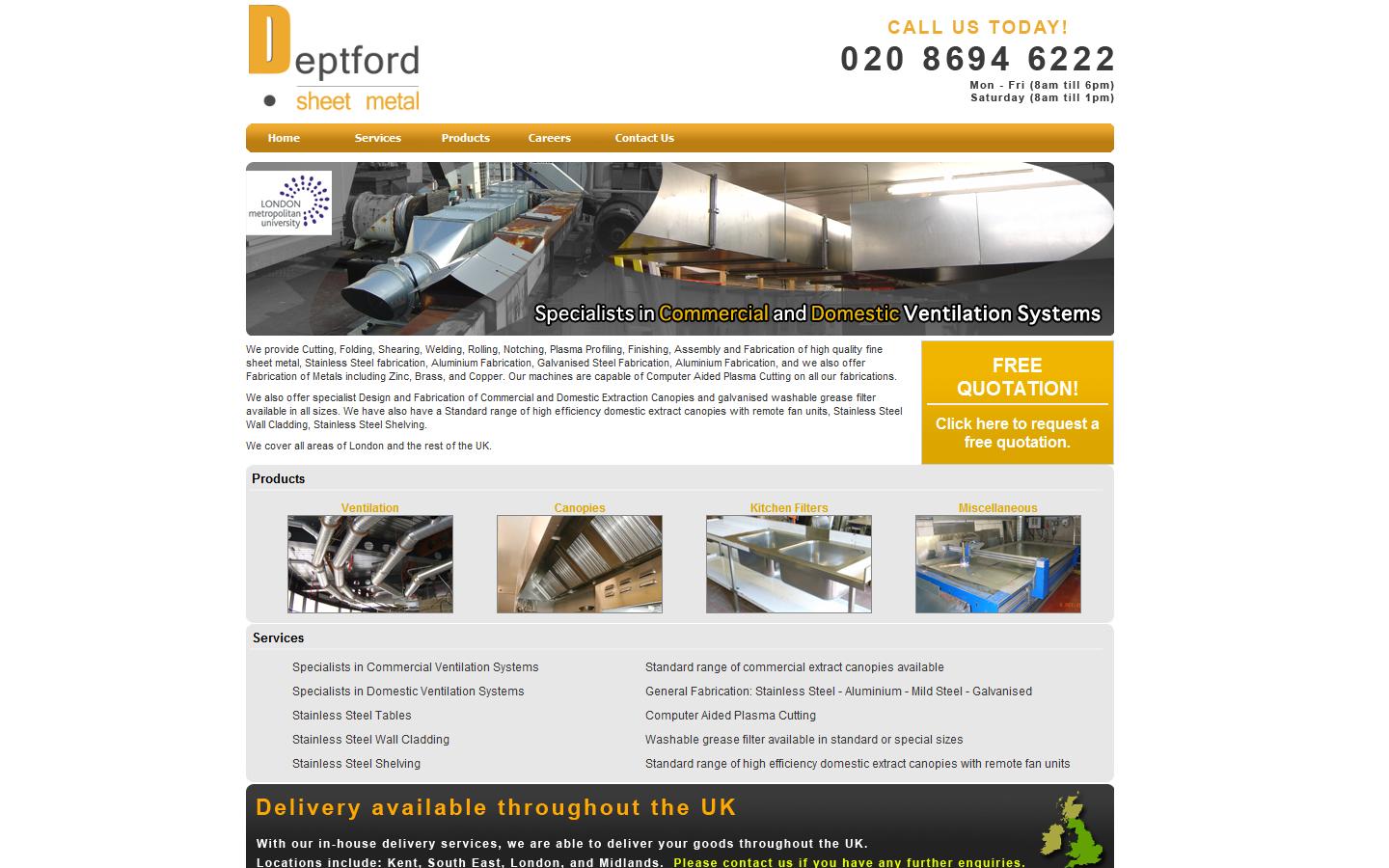 Deptford Sheetmetal  Website