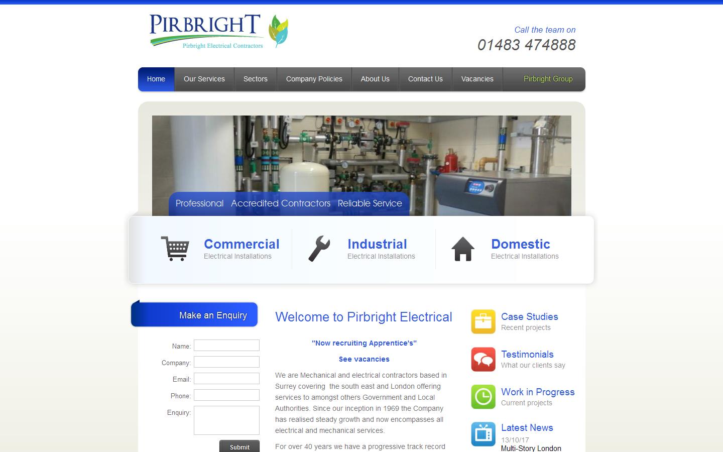 Pirbright Electrical Contractors Website