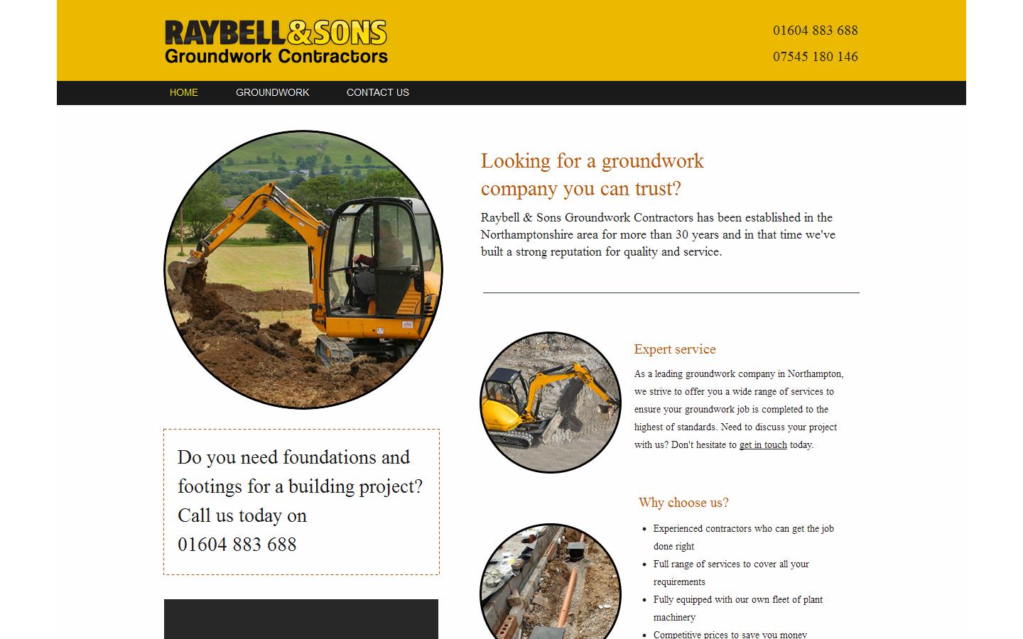 Raybell & Sons Groundwork Contractors Website
