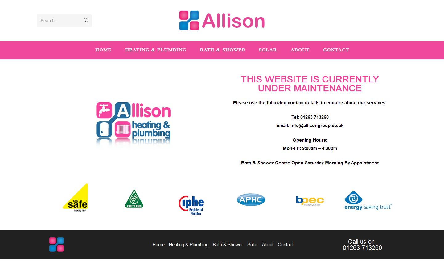 Allison Plumbing & Heating Website