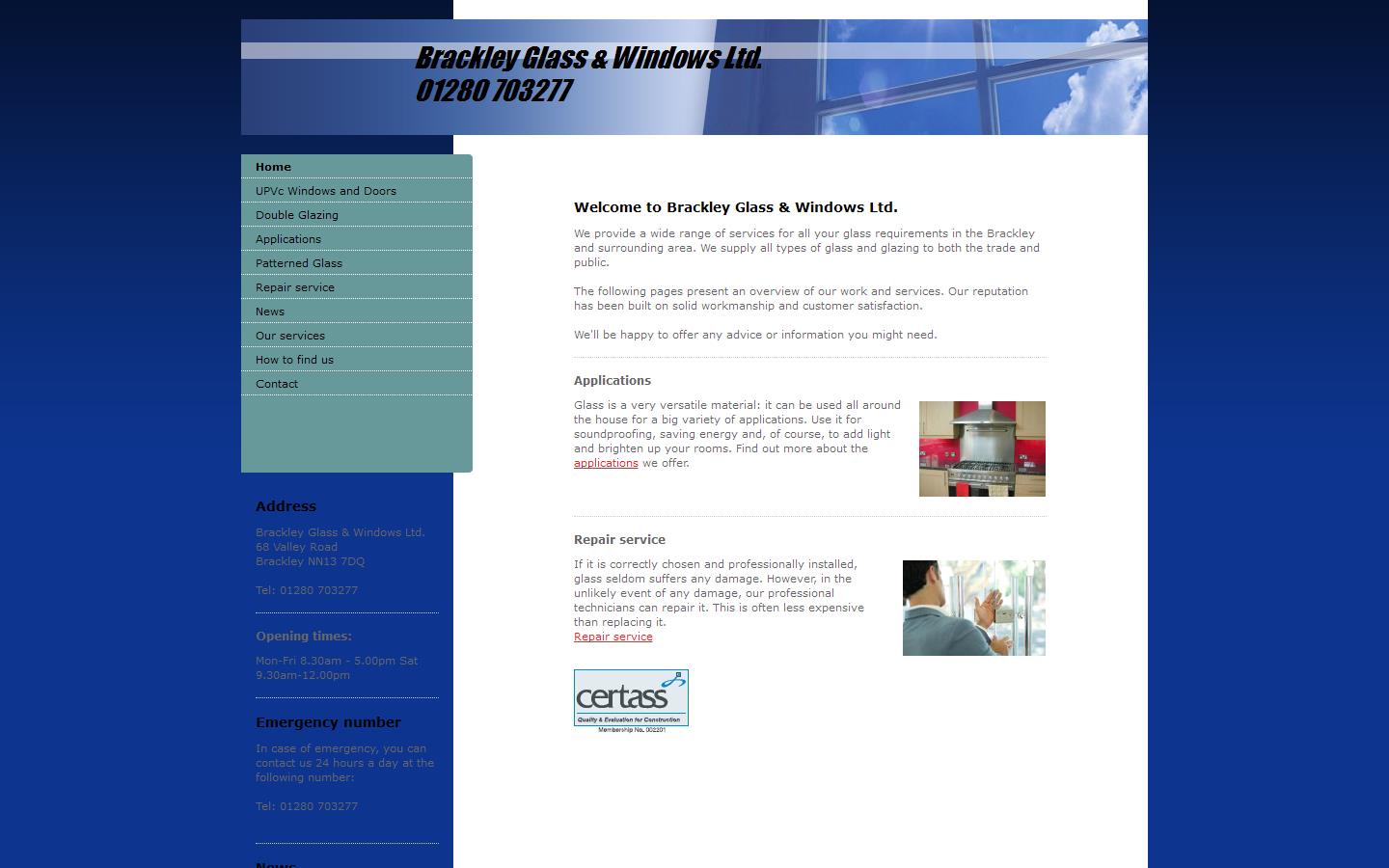 Brackley Glass & Windows Ltd Website