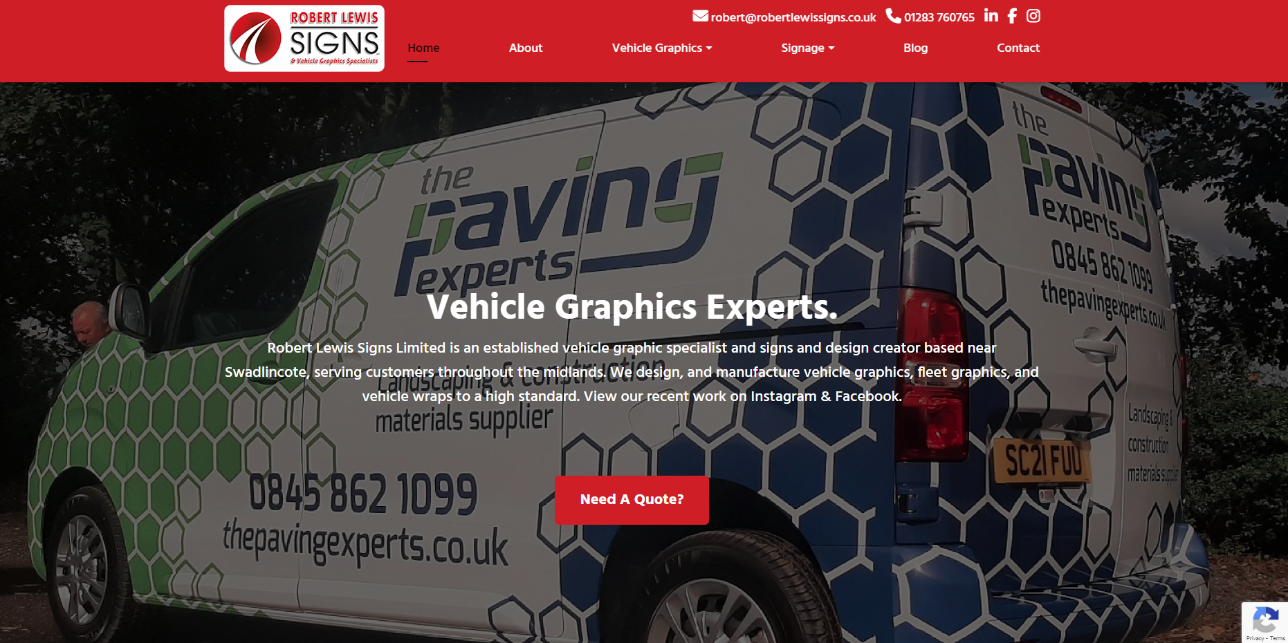 Robert Lewis Signs Ltd Website