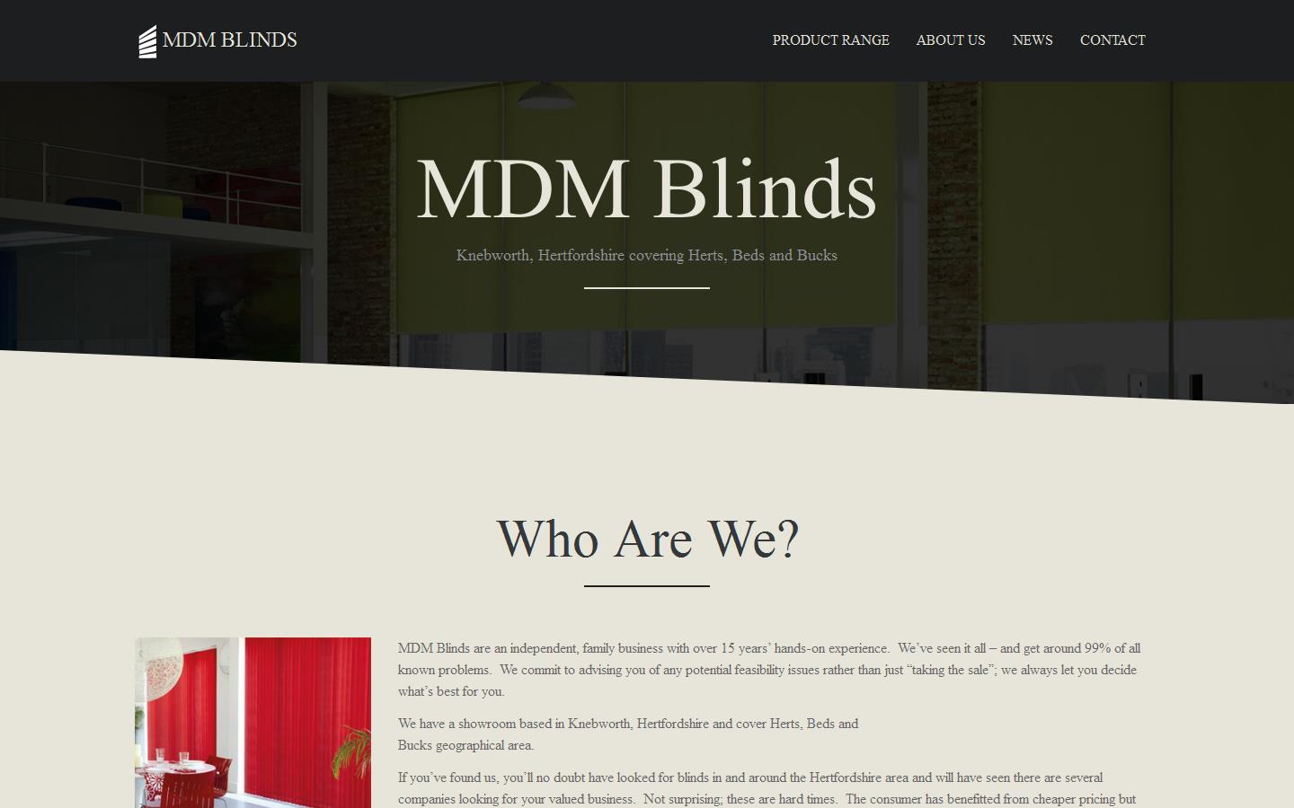 M D M Blinds Ltd Website