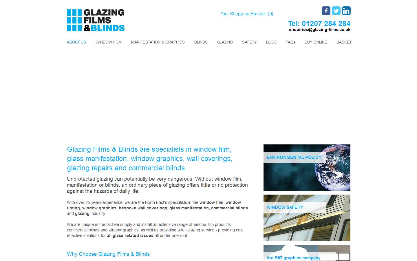 Glazing Films & Blinds Website