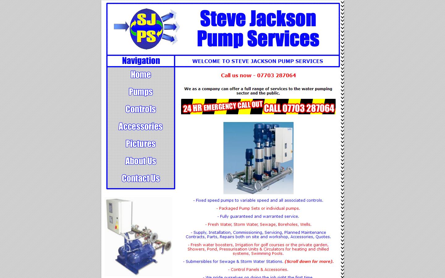 Steve Jackson Pump Services Ltd Website