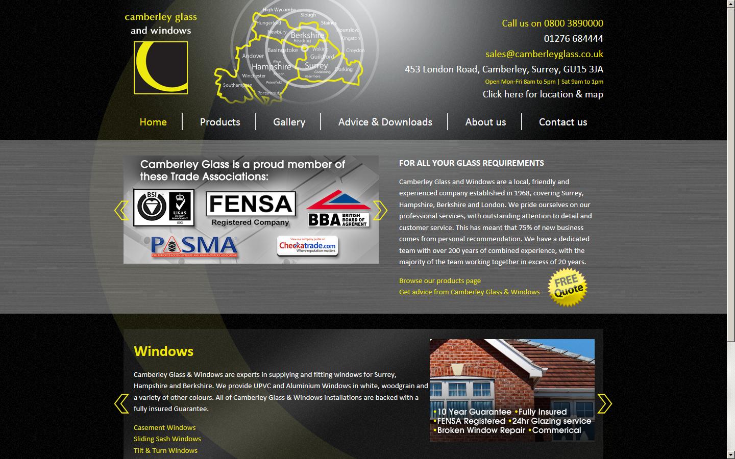 Camberley Glass Ltd Website