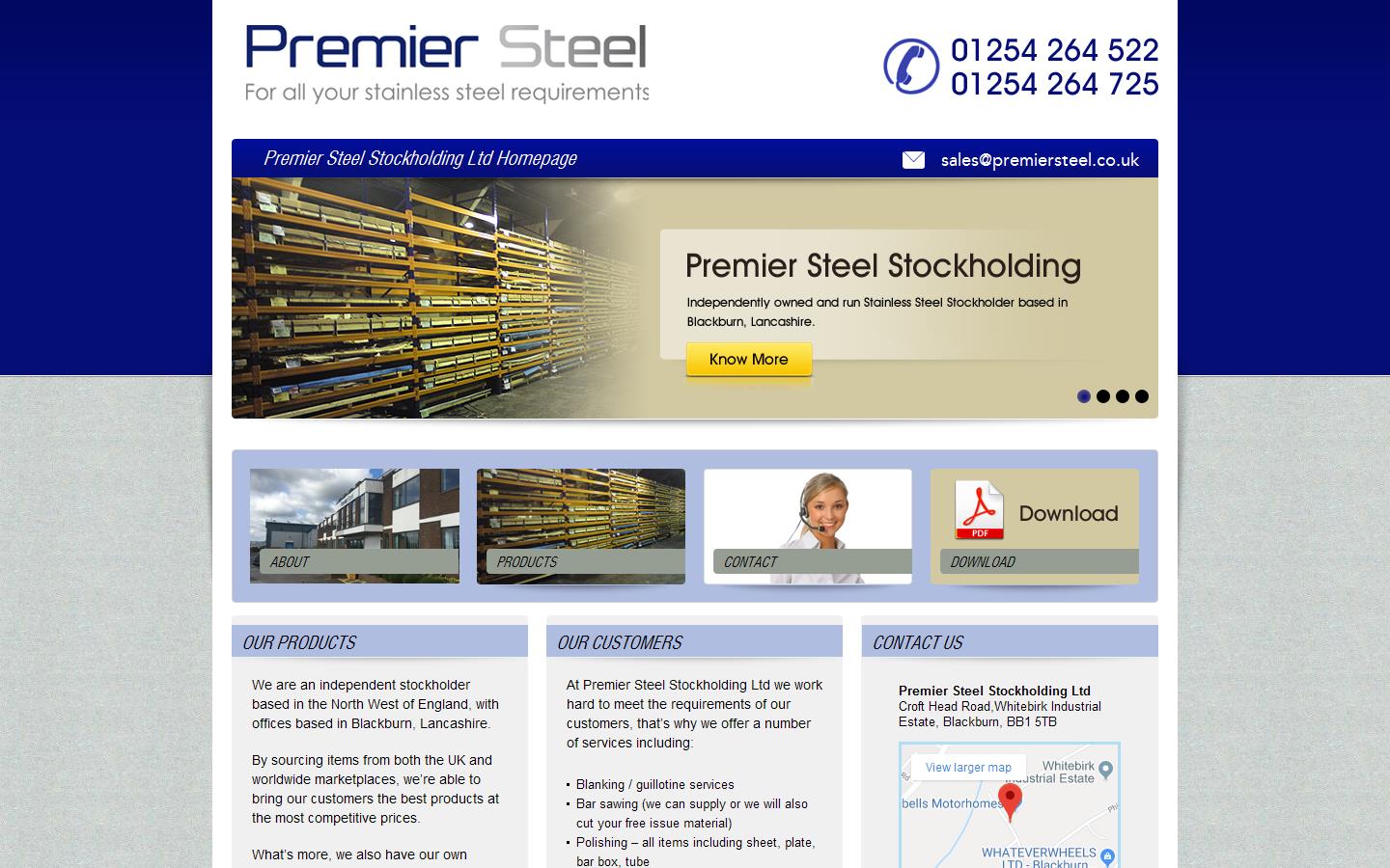 Premier Steel Stockholding Ltd Website