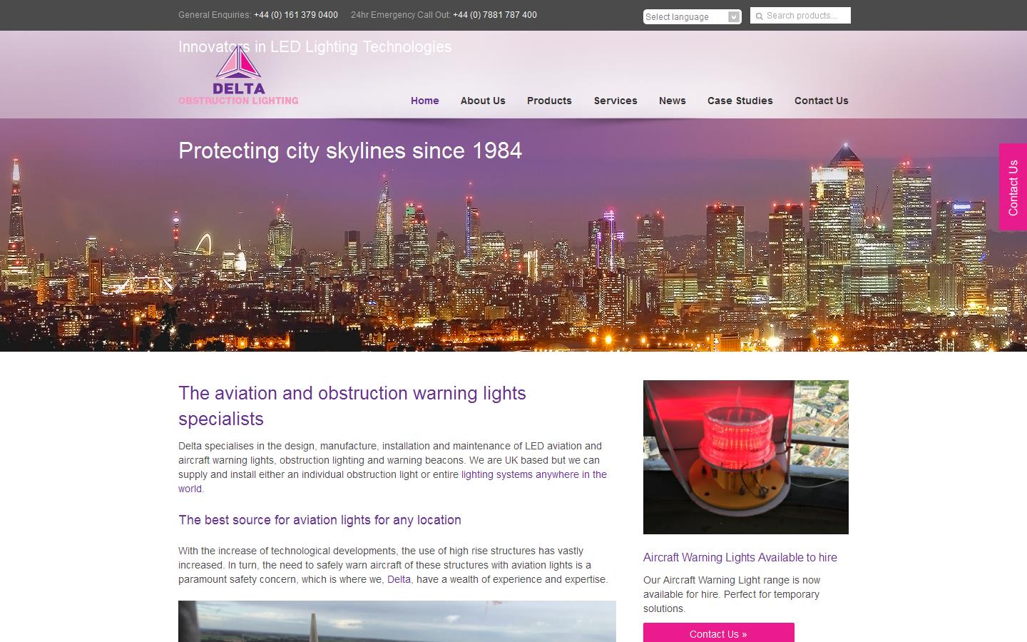 Delta Obstruction Lighting Website