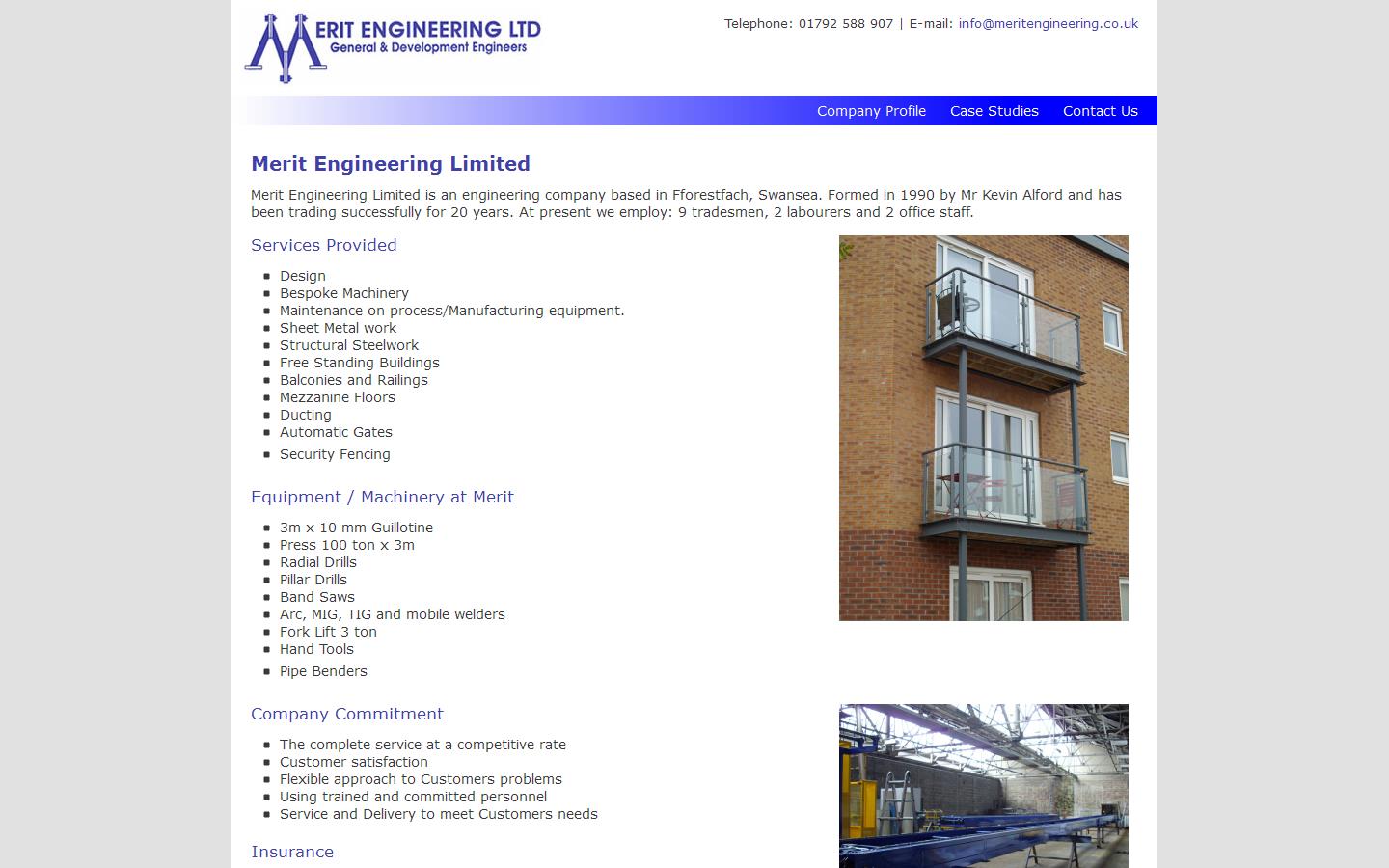 Merit Engineering Ltd Website