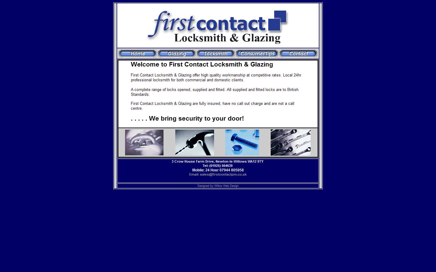 First Contact Locksmith & Glazing Website