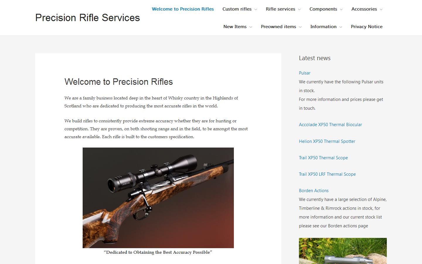 Precision Rifle Services Website