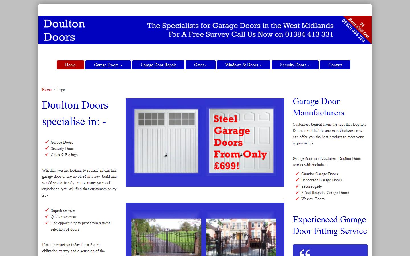 Doulton Shutter Doors Website