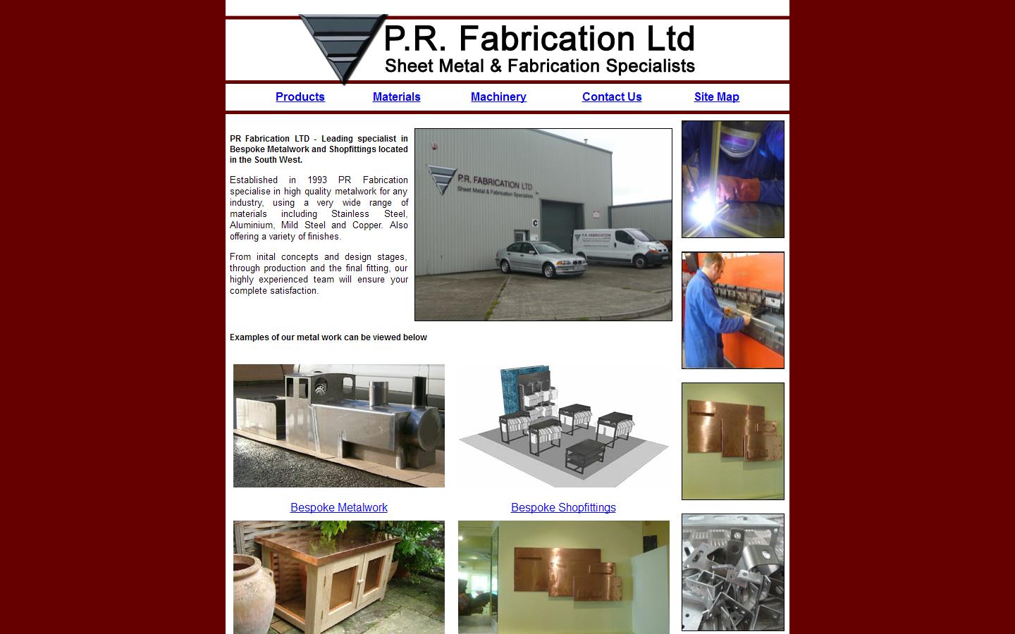 P R Fabrication Ltd Website