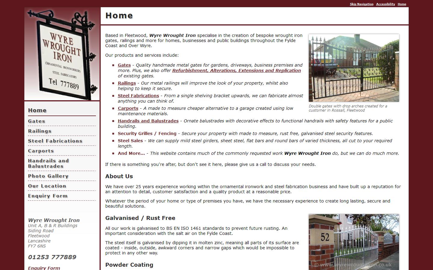 Wyre Wrought Iron Website