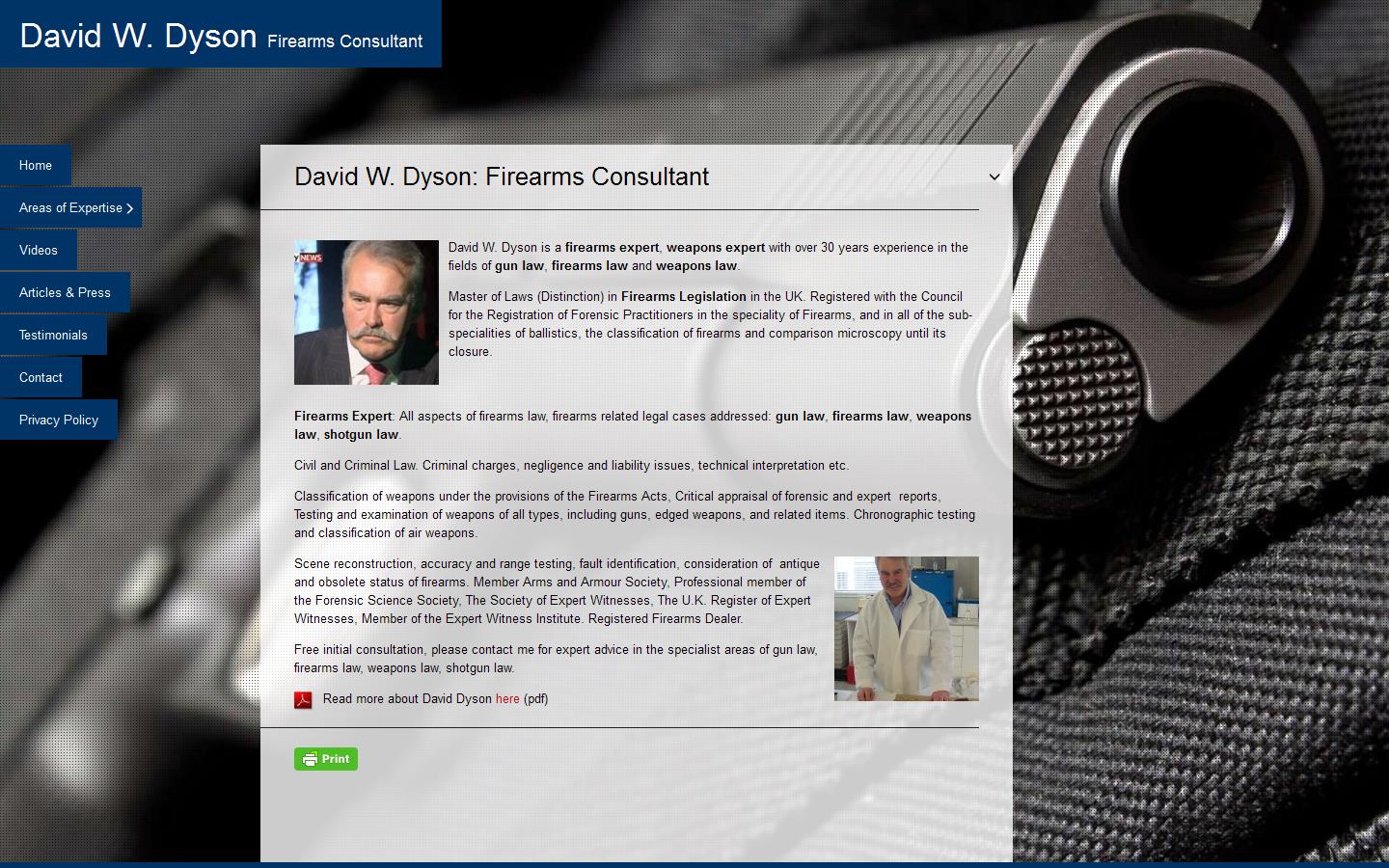 David W Dyson Firearms Consultant Website