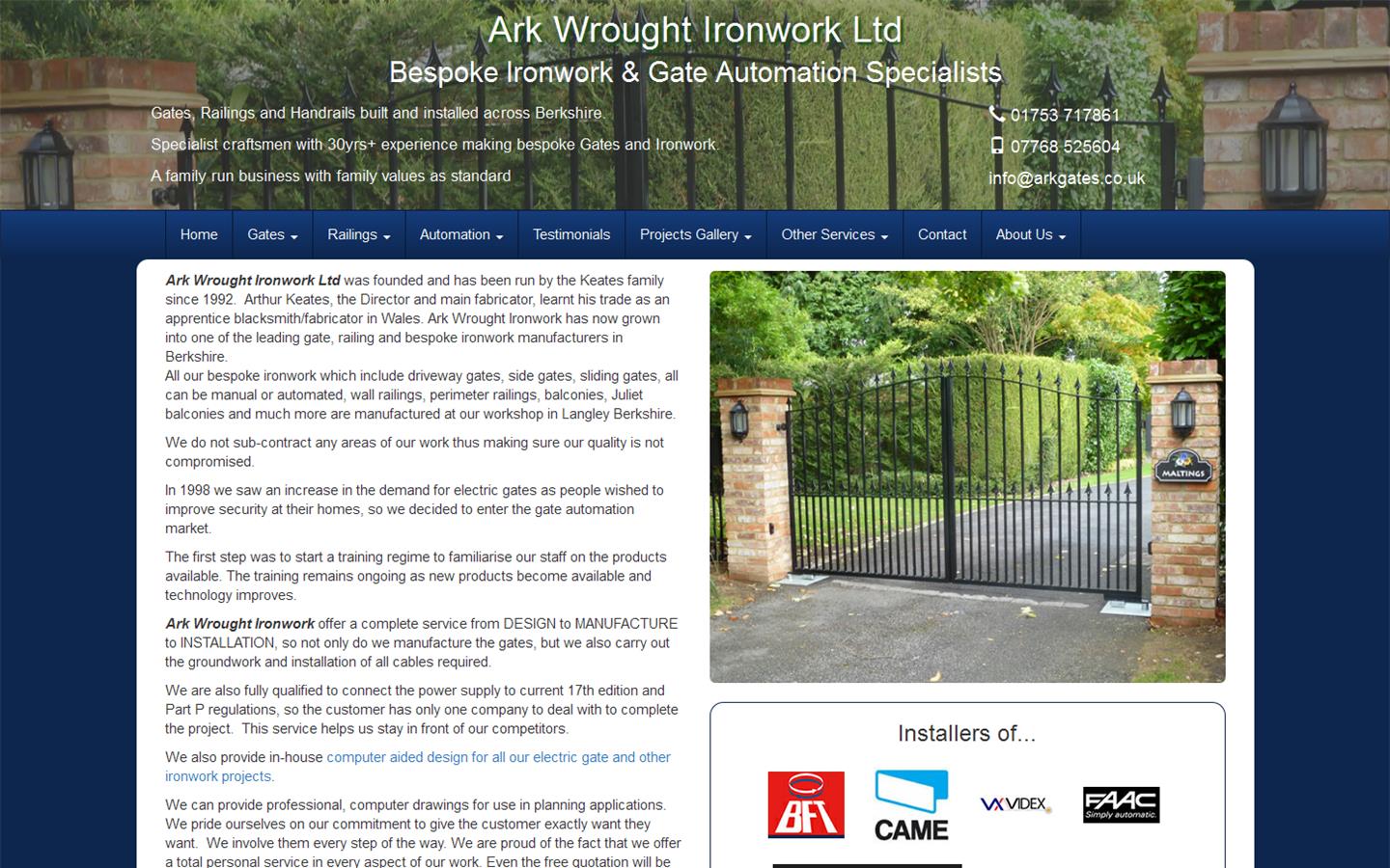 Ark Wrought Ironwork Website