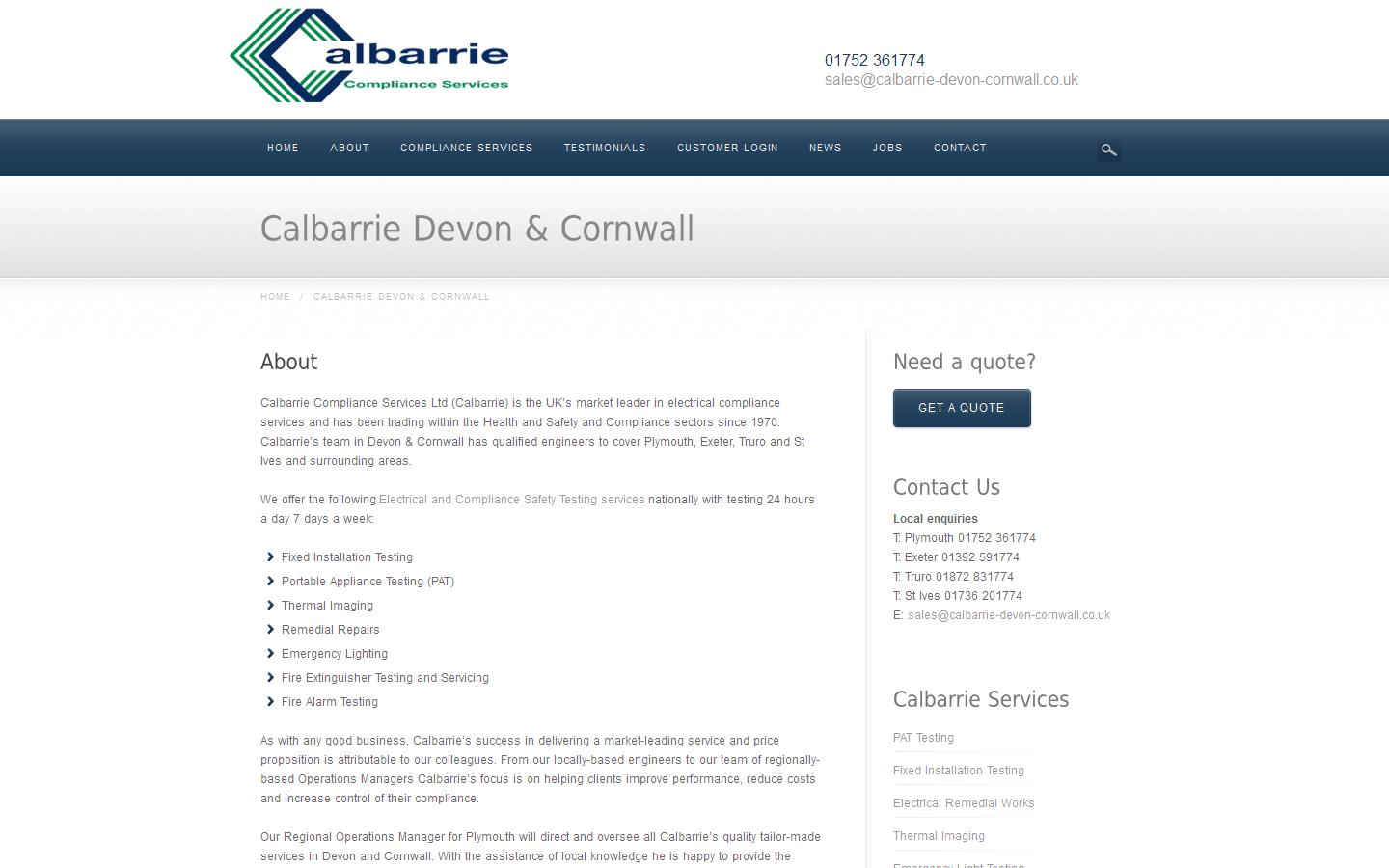 Calbarrie Devon & Cornwall Ltd Website
