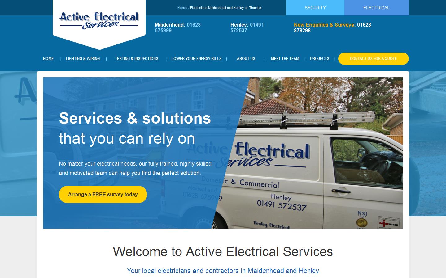 Active Electrical Services Website