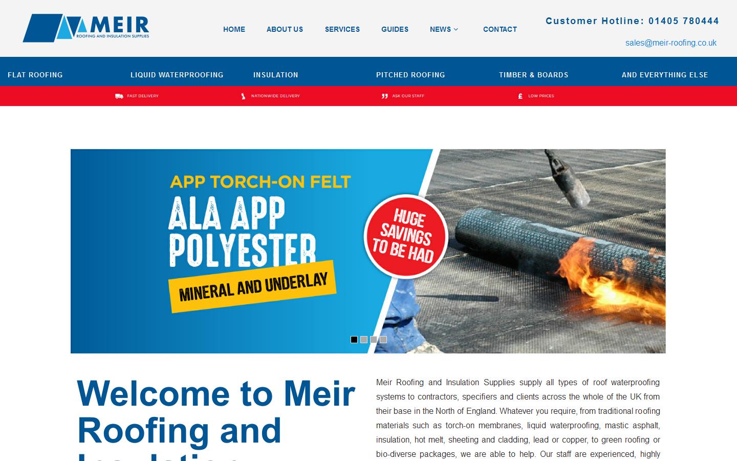Meir Roofing & Insulation Supplies Website