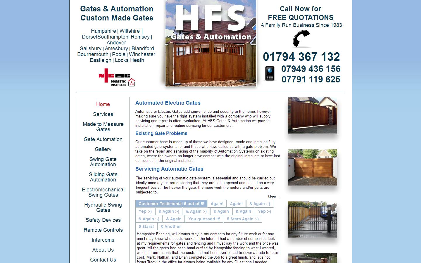 Hampshire Fencing Services Ltd Website