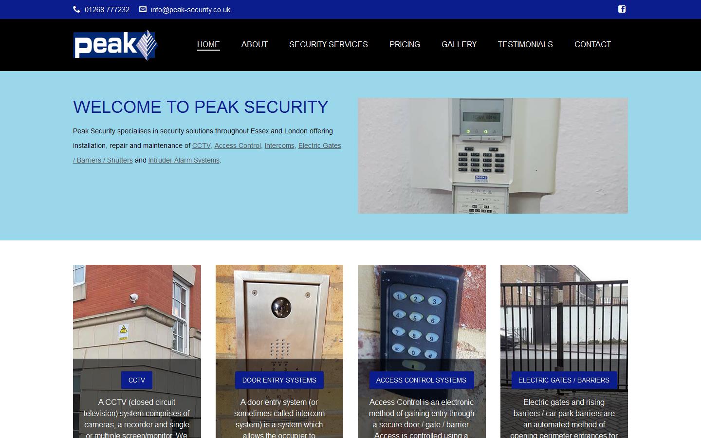 Peak Security Systems Ltd Website