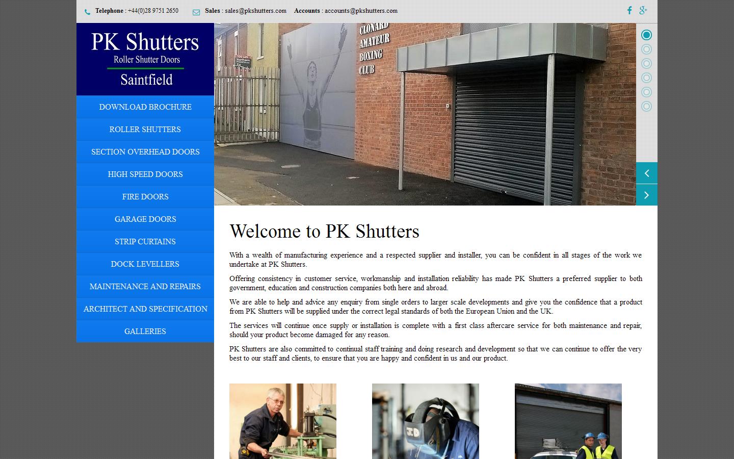 P K Shutters Website