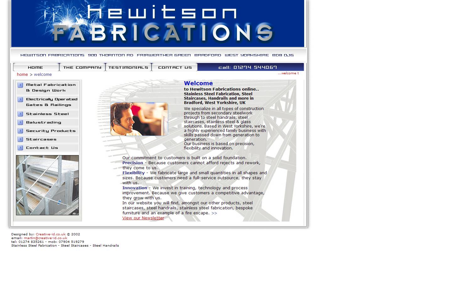 Hewitson Fabrications Website