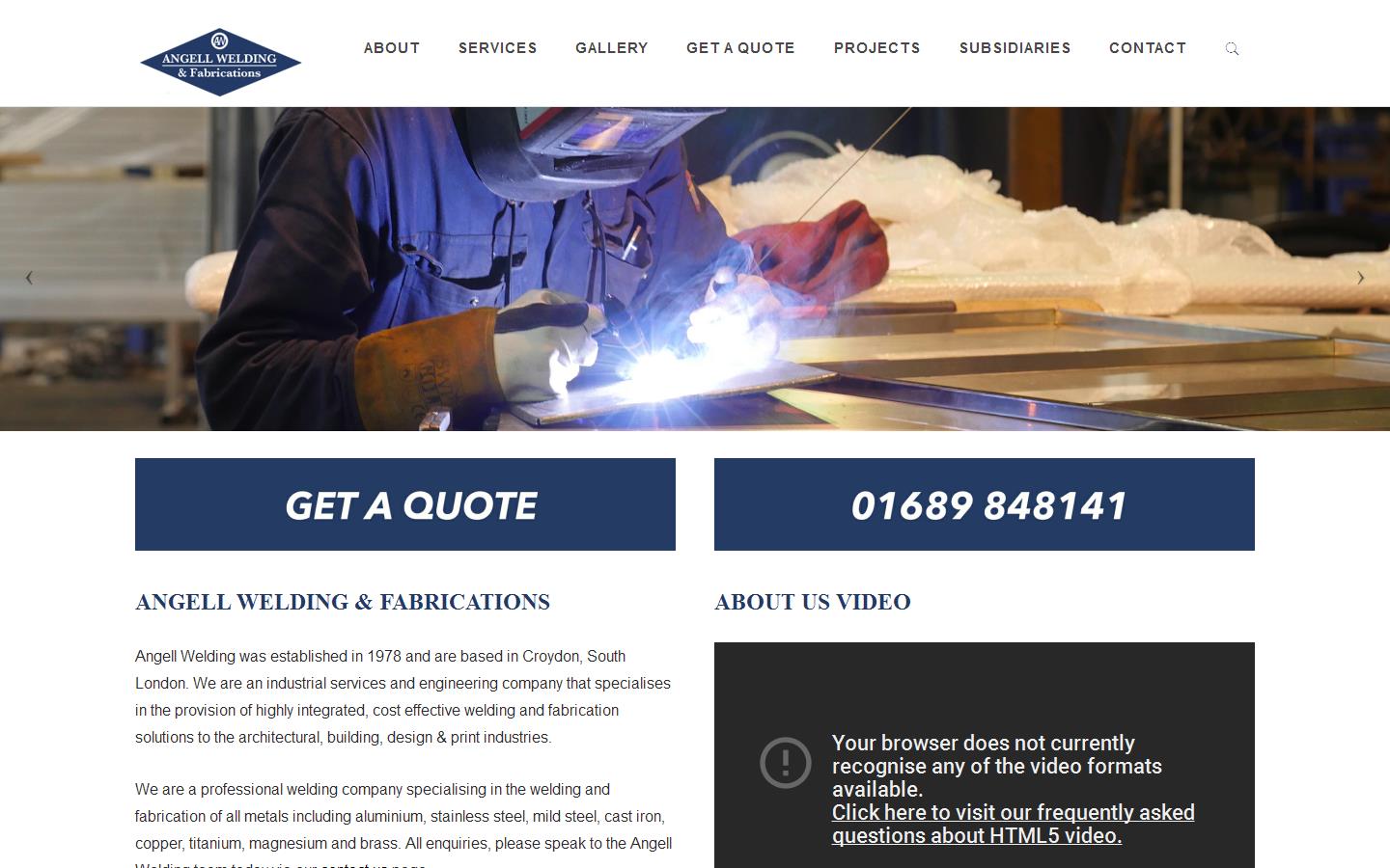 Angell Welding Website